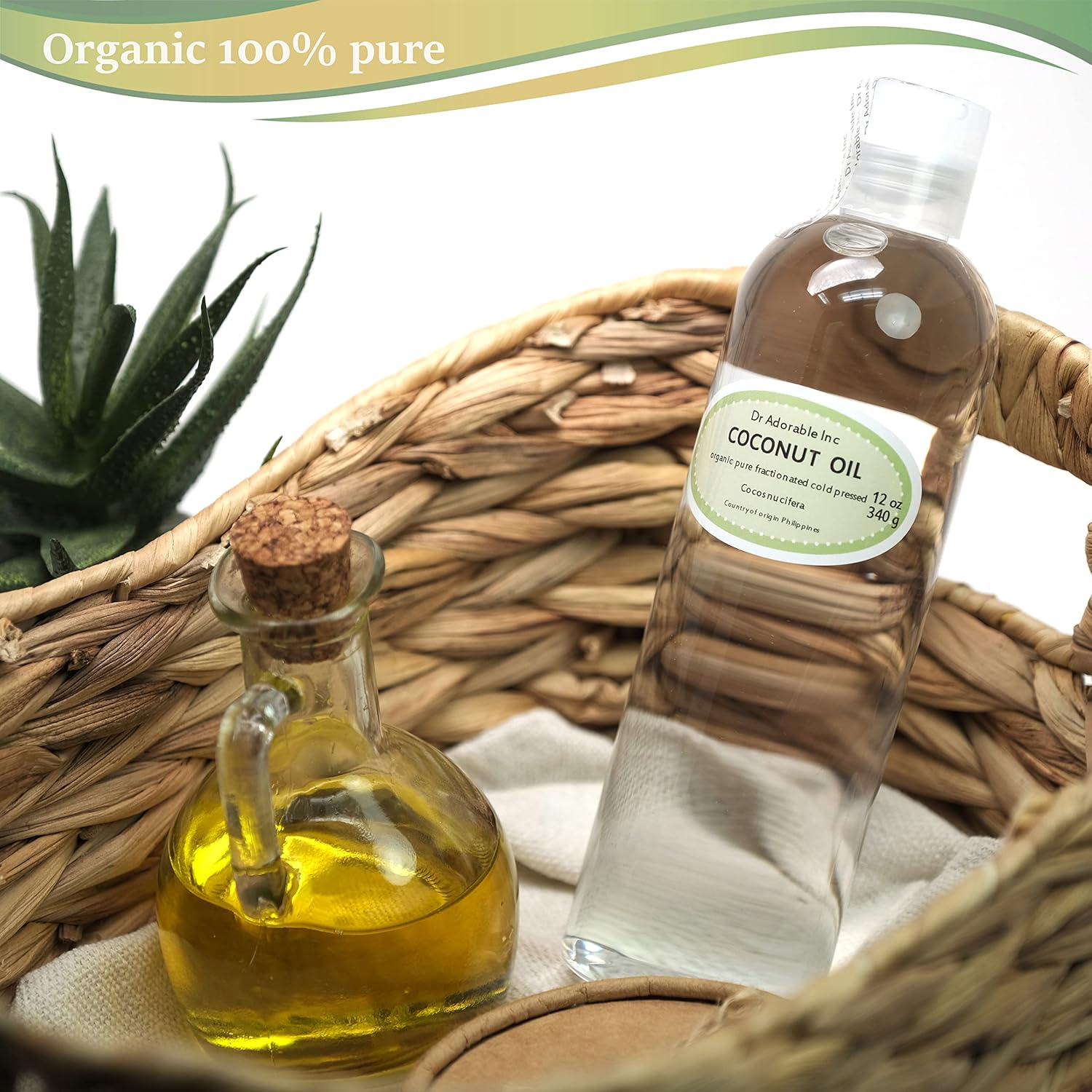 Dr Adorable - 12 oz - Fractionated Coconut Oil - 100% Pure Natural Organic