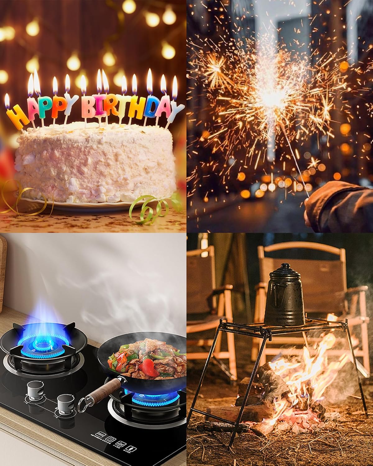 VEHHE Candle Lighter, Electric Rechargeable Arc Lighter with LED Battery Display Long Flexible Neck USB Lighters for Light Candles Gas Stoves Camping Barbecue