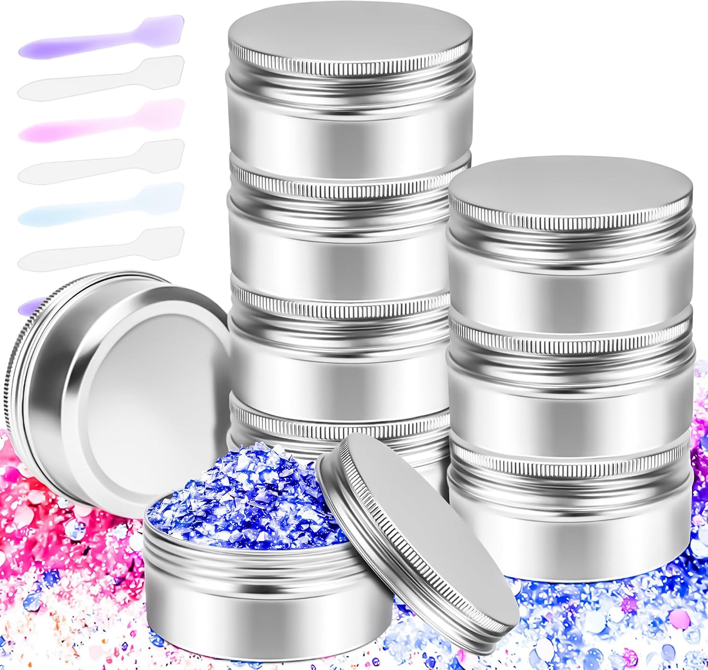 6 Pack 6oz Tin Jars, 180ml Metal Tin cans, 6ounce Aluminum tin can jar Containers with Screw Lid for Lotion Bars, Spices, Salve, Balms, Beard Balm, Sample, Toiletries, Creams, Makeup Cosmetic