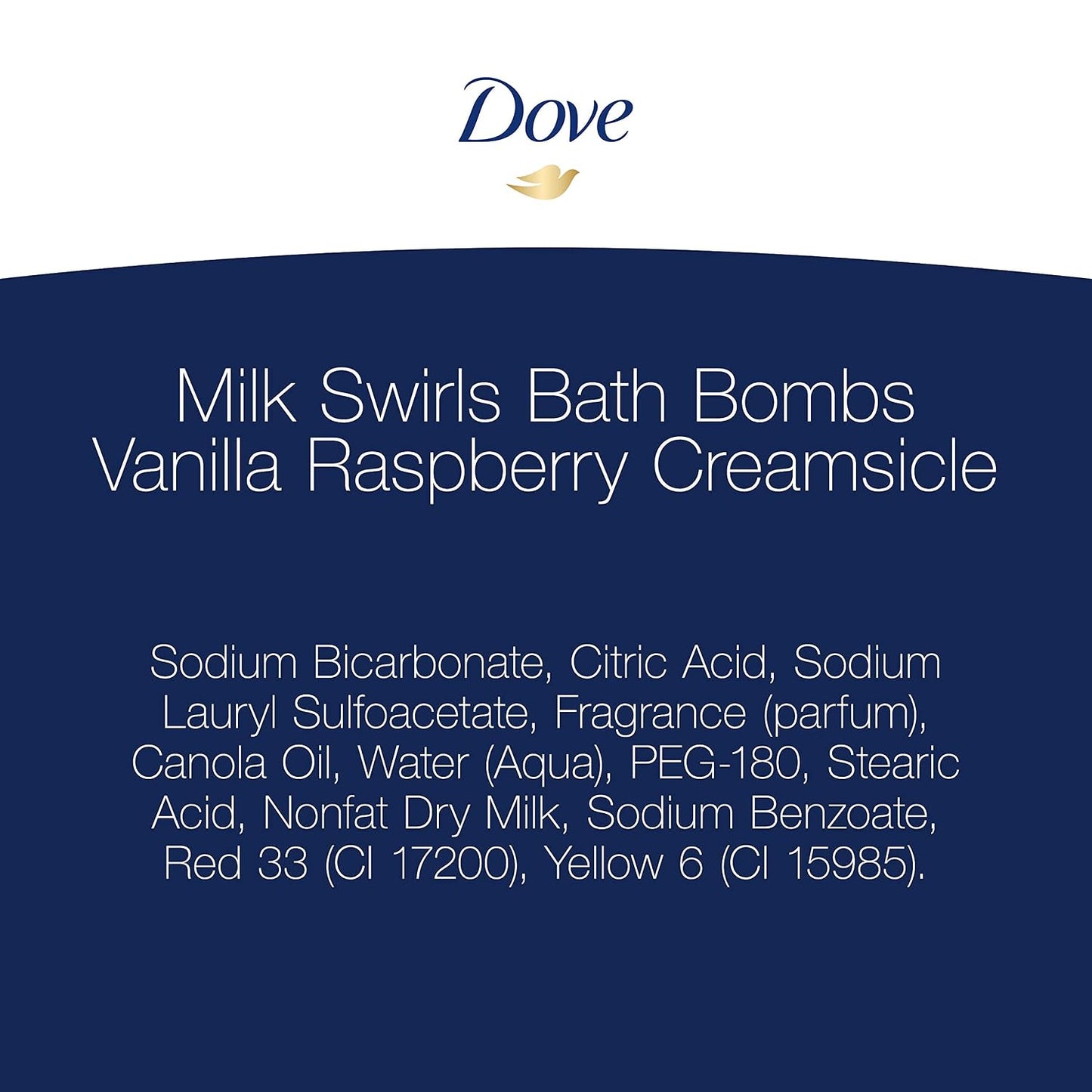 Dove Milk Swirls Vanilla Raspberry Creamsicle Bath Bombs 2.8 oz (Twin Pack)