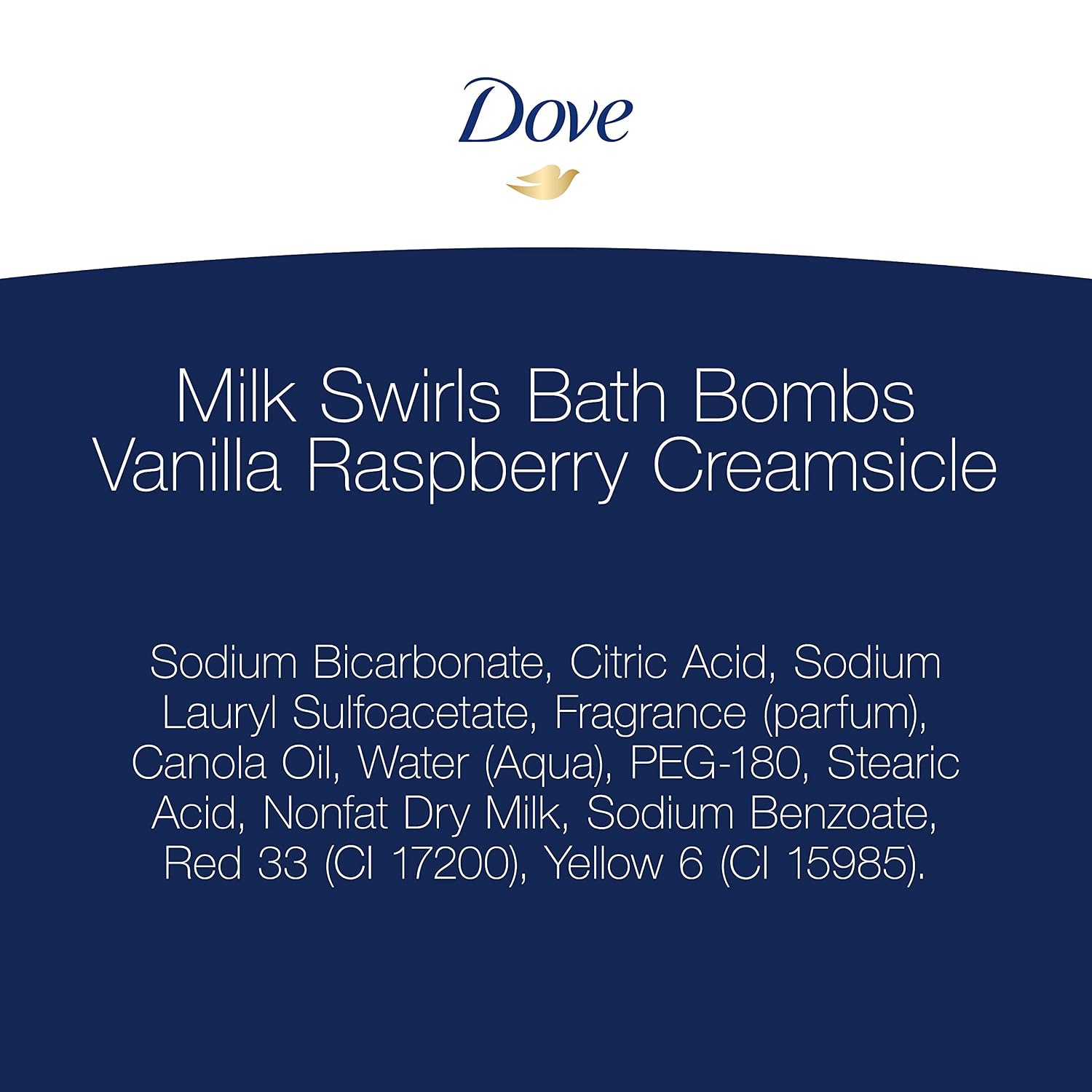 Dove Milk Swirls Vanilla Raspberry Creamsicle Bath Bombs 2.8 oz (Twin Pack)