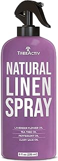 TreeActiv Natural Linen Spray, 8 fl oz, Lavender for Sleep, Beddings, Pillows, and Sheets With Tea Tree, Pillow Mist Freshener, 2000+ Sprays