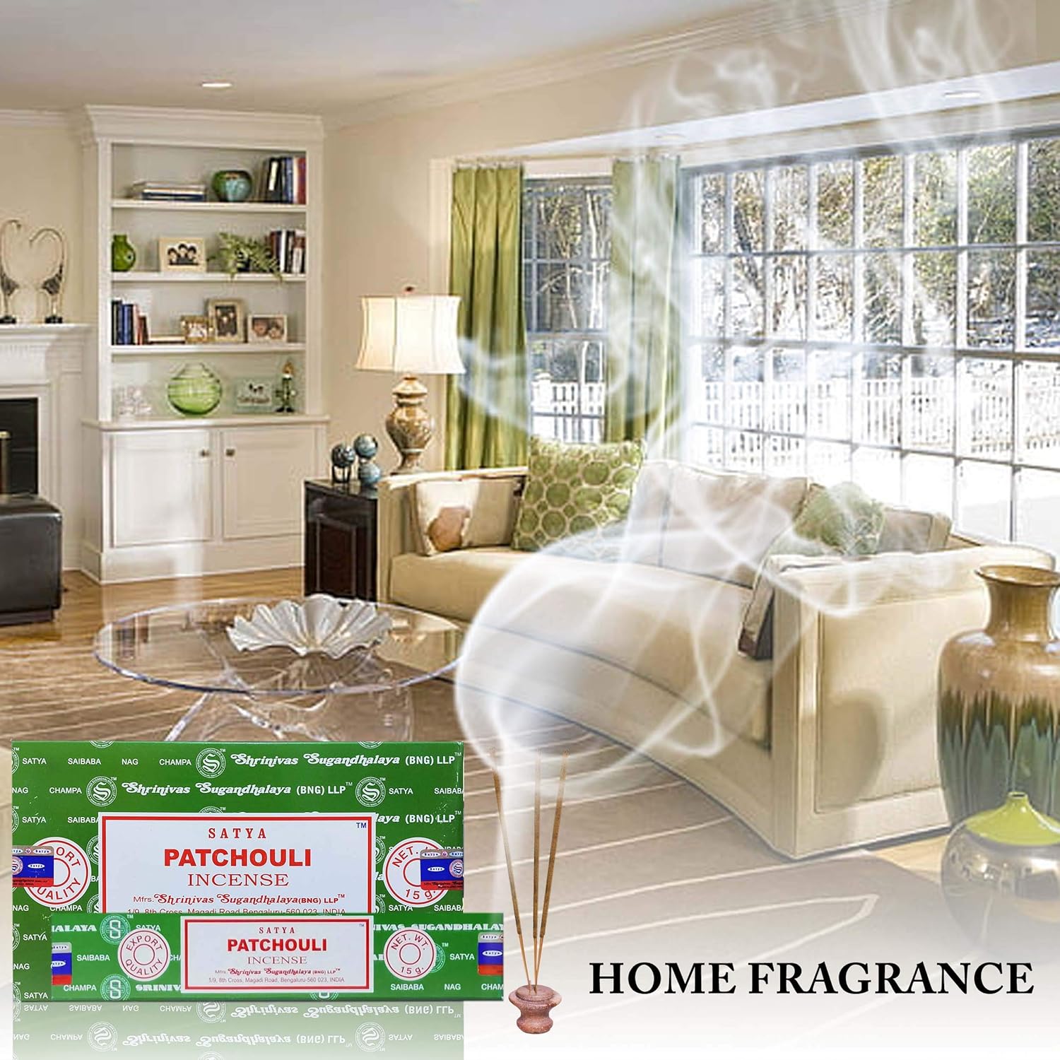 Satya Nag Champa Patchouli Incense Sticks, 12 Count