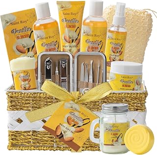 Coconut Almond Spa Gift Basket for Woman Man, 20Pcs Bath & Body Set | Gift For Women & Men, Home Spa Kit, Bath and body Self Care Gifts for Christmas, birthday, holiday gifts