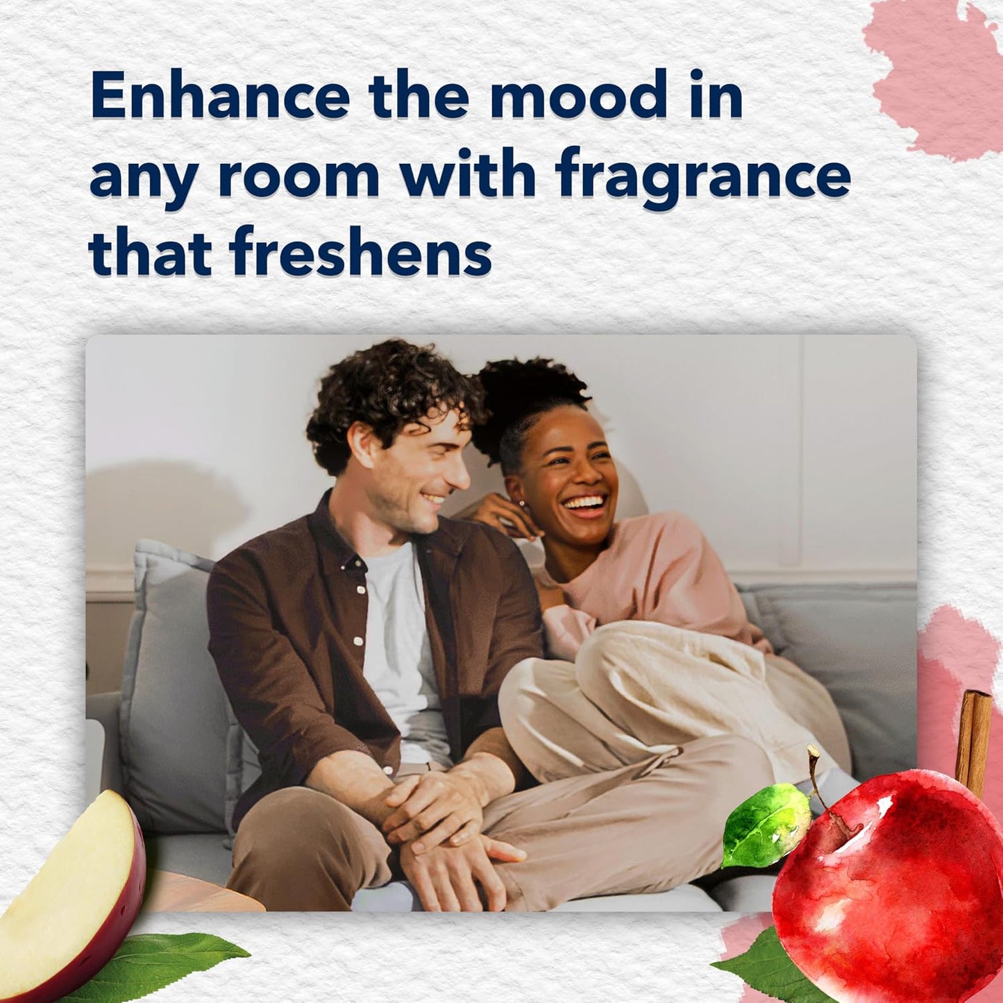 Glade PlugIns Refills Air Freshener, Scented and Essential Oils for Home and Bathroom, Apple Cinnamon, 3.35 Fl Oz, 5 Count