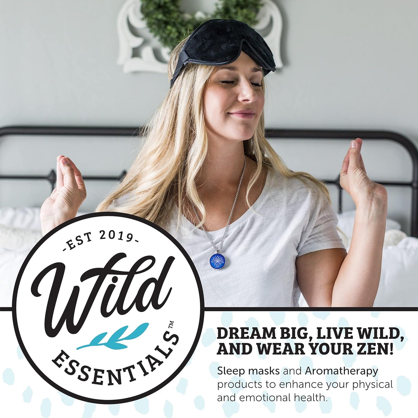 Wild Essentials Peace Sign Necklace Essential Oil Diffuser Kit with Lavender, Lemongrass, Peppermint, Orange Oils, 12 Refill Pads, Calming Aromatherapy Gift Set, Customizable Color Changing, Perfume
