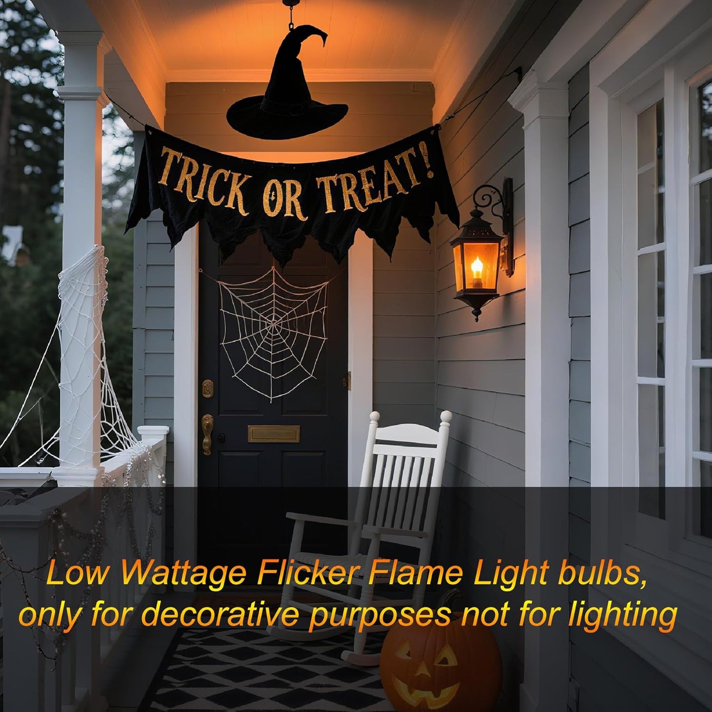 E26 Flickering Flame LED Bulbs, Flicker Candelabra Flame Effect Light Bulb for Halloween Christmas Party Decoration,1W,100LM,2Pack