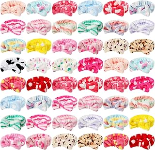 Tigeen 48 Pcs Spa Headbands Bulk, Soft Coral Fleece Headband for Washing Face, Skincare Makeup Facial Head Band for Women and Girls, Spa, Shower, Salon and Daily Use(Multicolor,24 Styles)