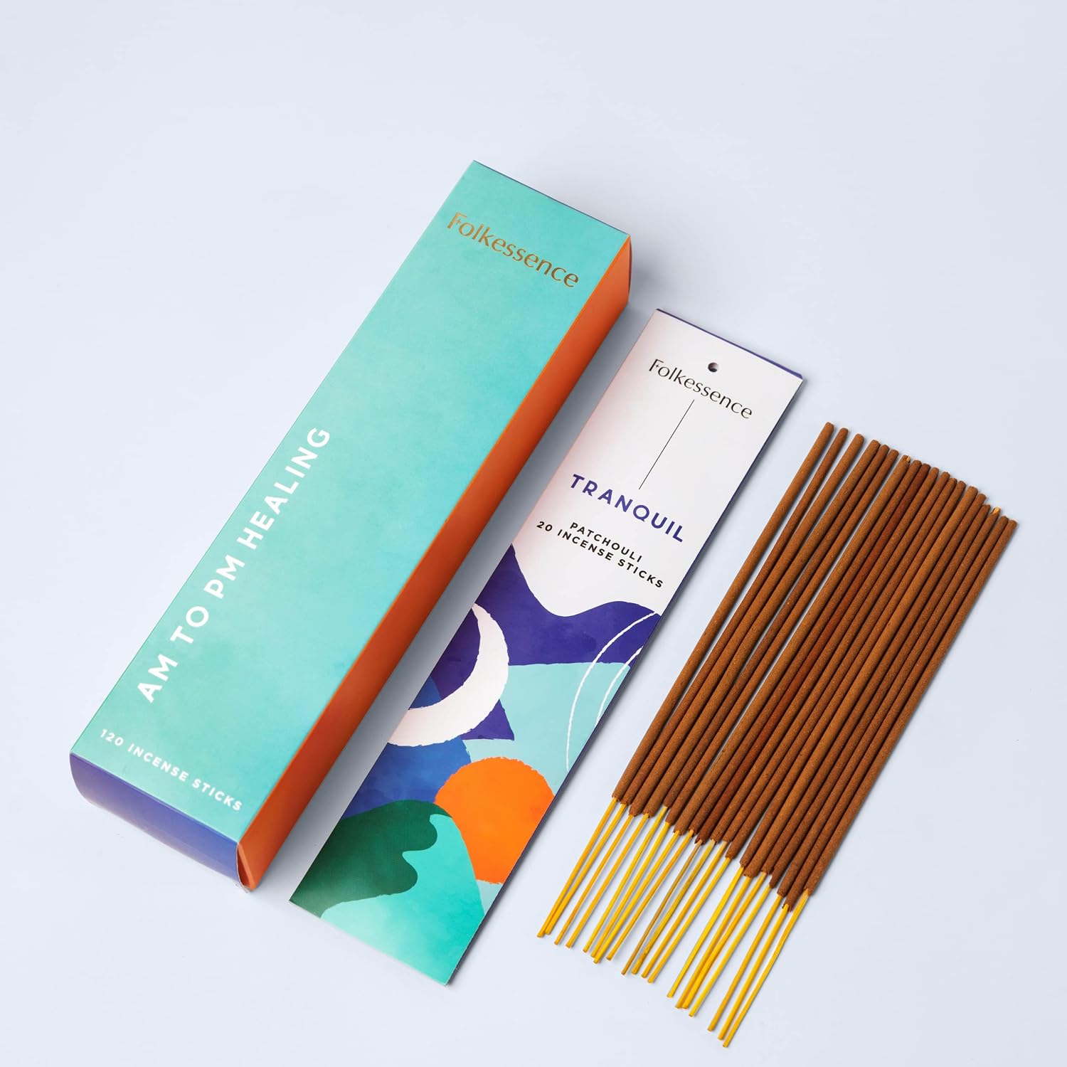 Folkulture Incense Sticks (120 Sticks) | Set of 6 Premium Incense For Calm, Aromatherapy, Daily Use| No Charcoal,Organic, Non Toxic, 45 Mins, Long Burning Lavender, Patchouli,Sandalwood Insence-Sticks