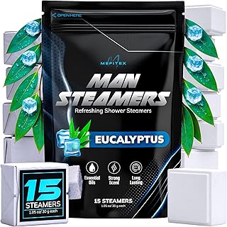 Shower Steamers for Men - 15 Pack Eucalyptus Aromatherapy Shower Steamers, Strong Scent, Long Lasting, Premium Essential Oils, Gifts for Men Relaxation and Sinus Relief