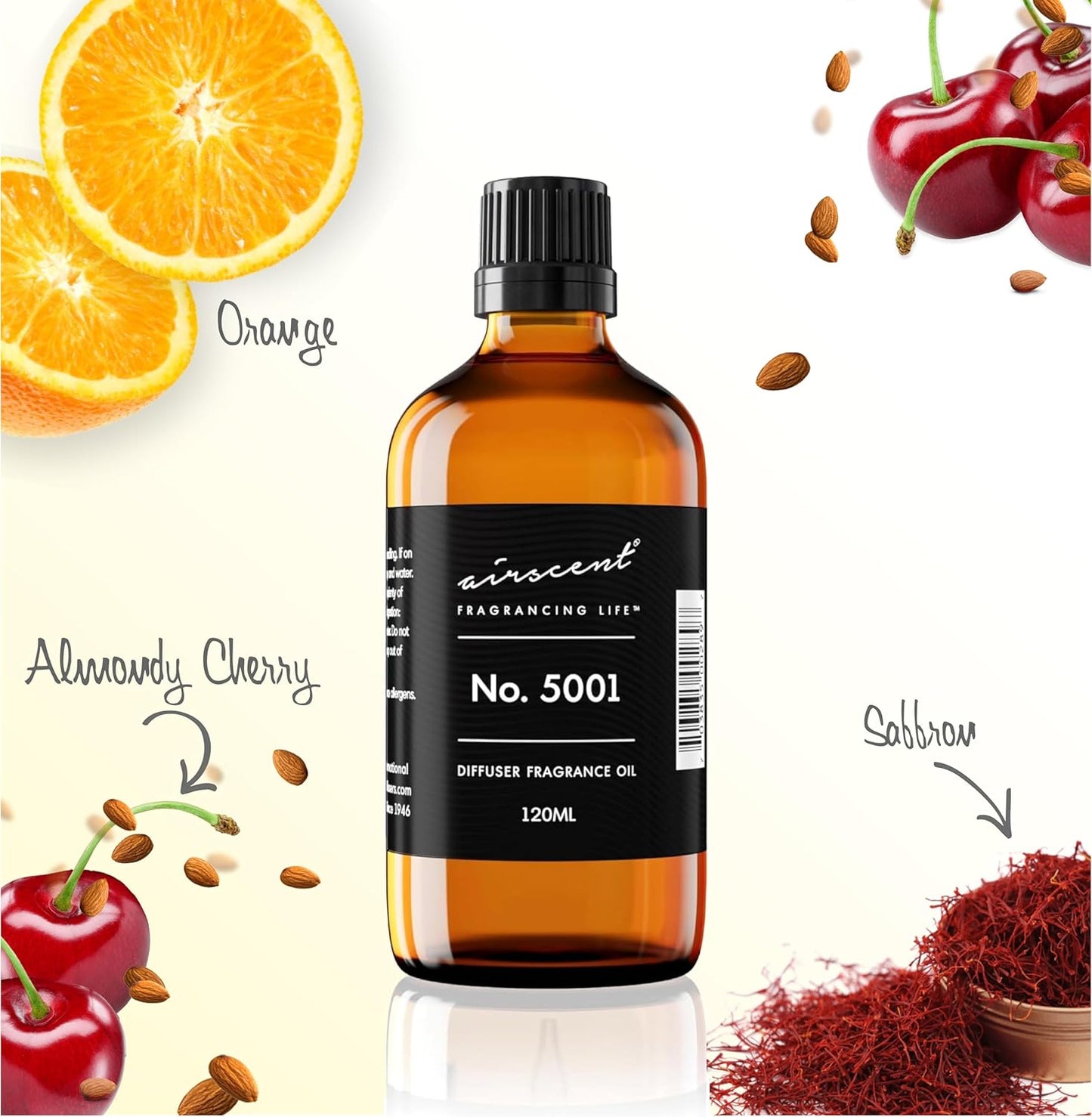 AirScent Bac. Rouge Inspired Diffuser Oil - Perfume Dupe - Premium Fragrance Oil No. 5001 for Ultrasonic and Waterless Diffusers and Crafting - 10 mL, 0.34 fl oz Glass Dropper Bottle