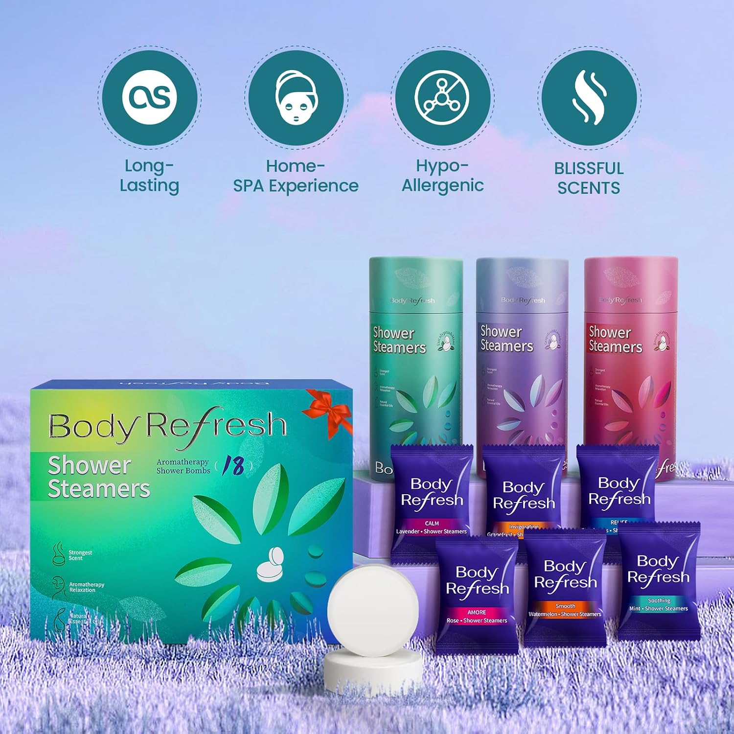 Shower Steamers Aromatherapy - 18 Pack Shower Bombs with Essential Oils, Birthday Gifts for Women Men, Home Spa Relaxation Self Care Gifts for Women, Mom (Bright Green)