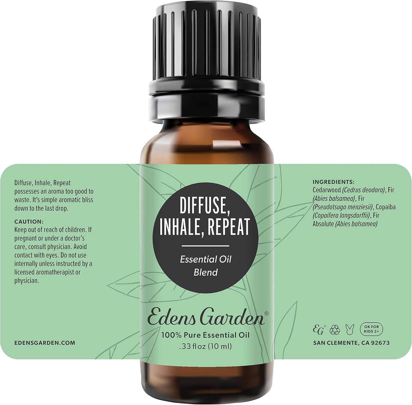 Edens Garden Diffuse Inhale Repeat Essential Oil Synergy Blend, 100% Pure Therapeutic Grade (Undiluted Natural/Homeopathic Aromatherapy Scented Essential Oil Blends) 10 ml