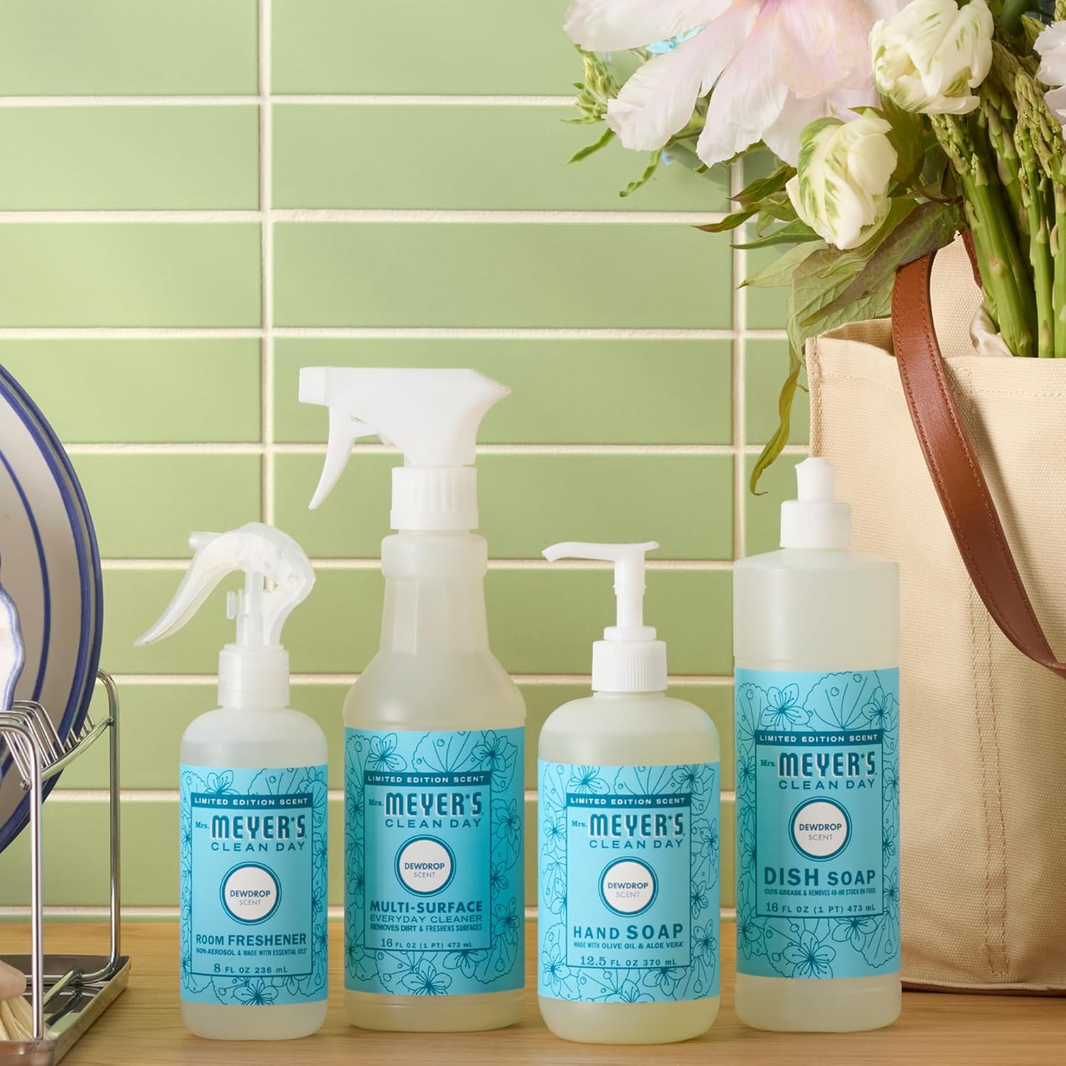 MRS. MEYER'S CLEAN DAY, Room Freshener, Dewdrop Scent, 8 Ounce Non-Aerosol Spray Bottle
