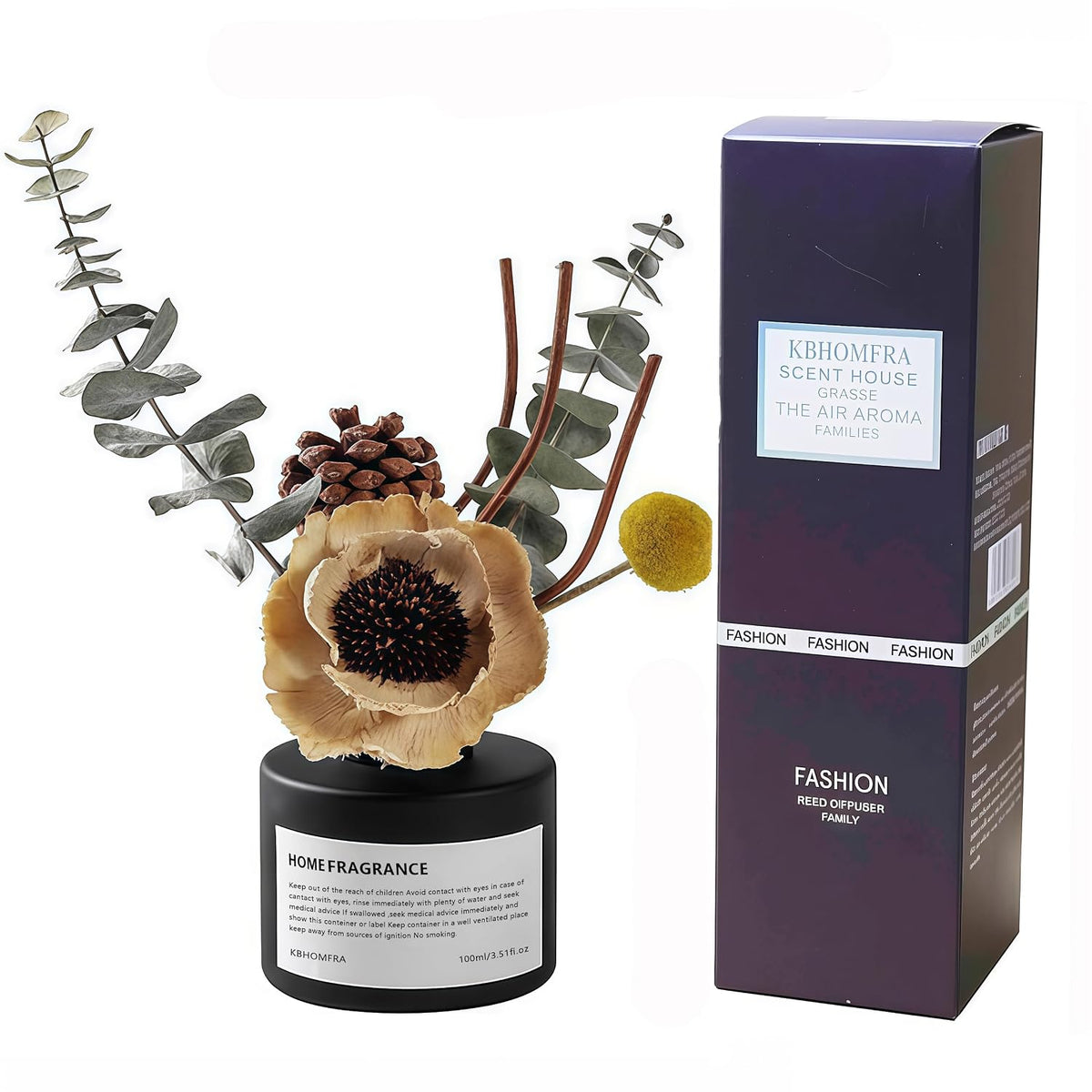 Reed Diffuser Set with Dried Flowers