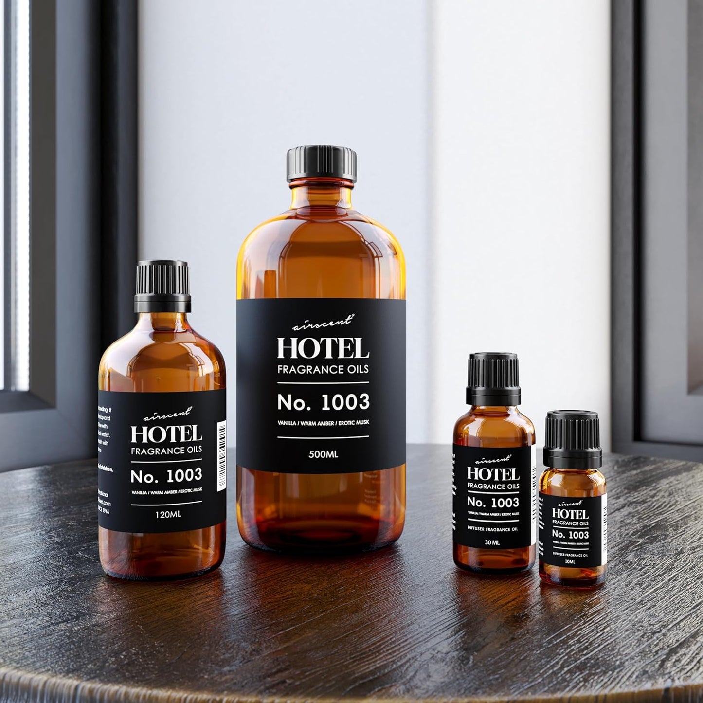 AirScent Hotel Diffuser Oil No. 1003 Inspired by The Asian Garden Las Vegas Hotel Scent - Premium Fragrance Oil for Ultrasonic and Waterless Diffusers and Crafting - 10 mL, 34 fl oz Glass Bottle