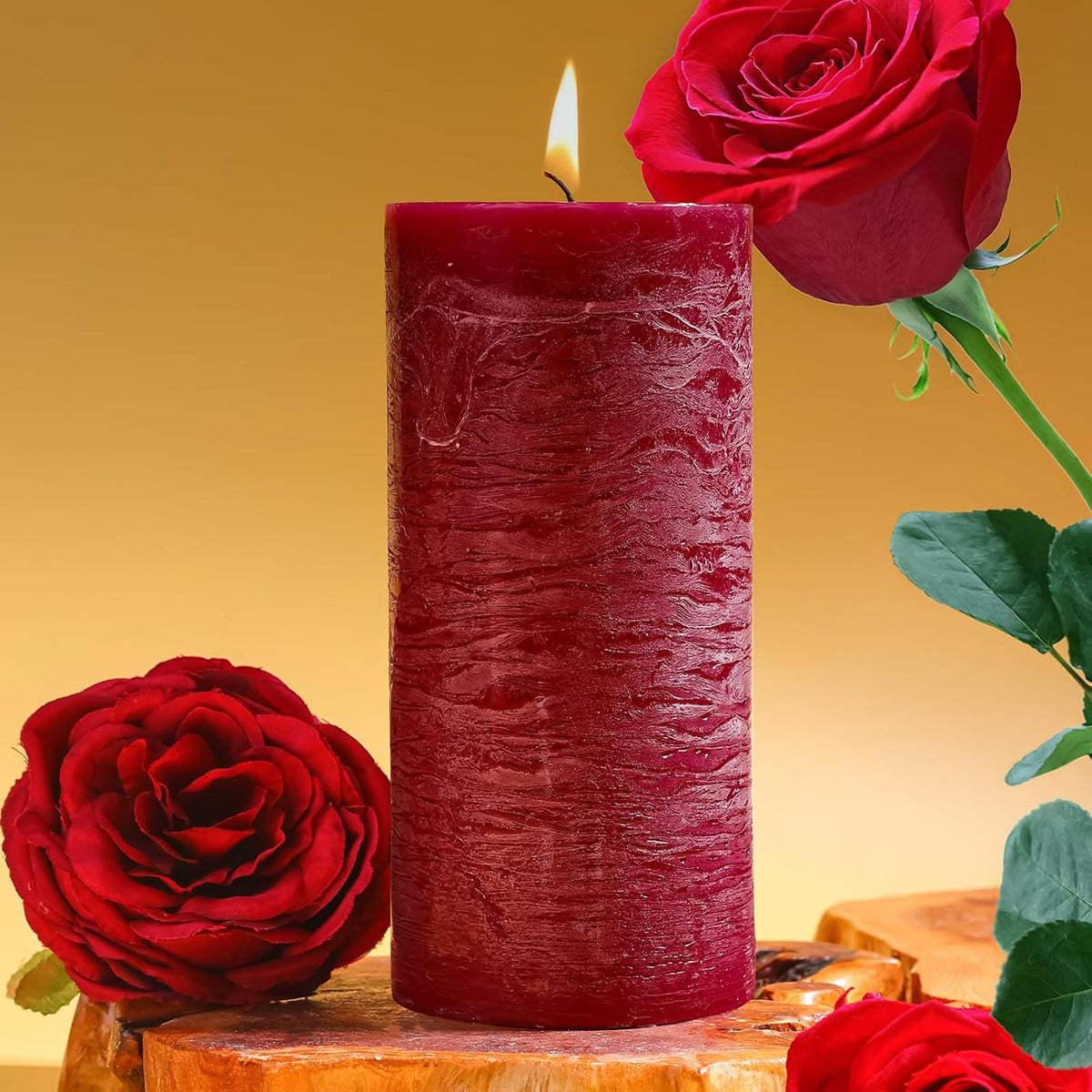 Romantic Rose Scented Pillar Candle - 2.8x6 Inch