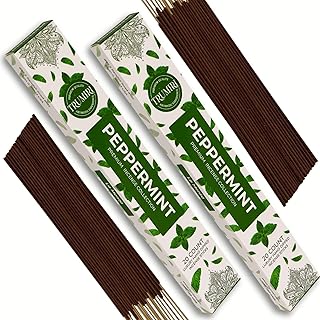 Peppermint Incense Sticks - Total 40 Insence-Sticks - Dual Pack of 20 Insense - Inciensos - Inscents - Natural Non Toxic Ingredients - Incents - Incence - Inscense - Insents