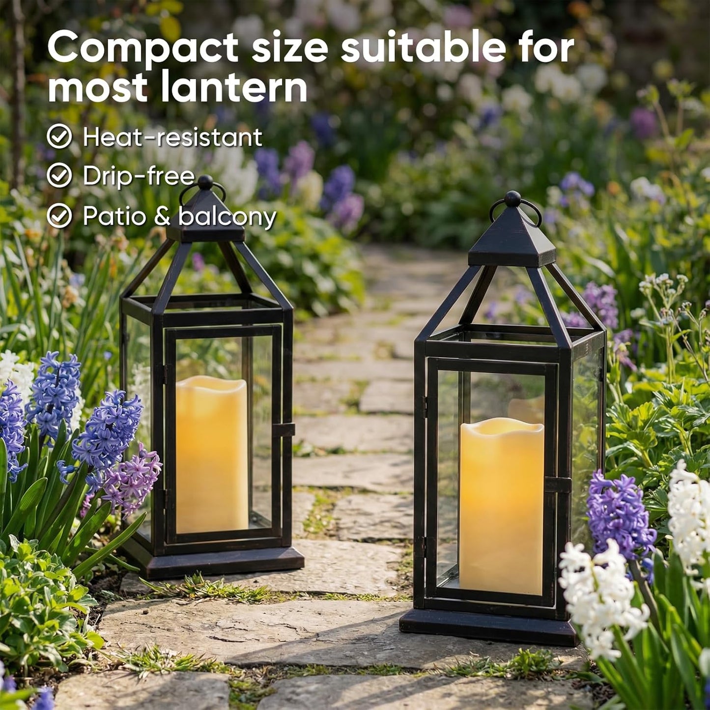 Amagic 3" x 6" Outdoor Waterproof Flameless Candles, Battery Operated Candles with Remote and Timer, Flickering Electric LED Pillar Candle for Outdoor Patio, Garden, Indoor Room Decor, Ivory, Set of 6
