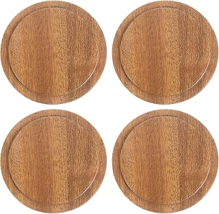 uXcell 4 Pcs Bamboo Cup Lid, 3.31 Inch - Sealed Wooden Tea Coffee Mug Lid and Perfume Candle Lid