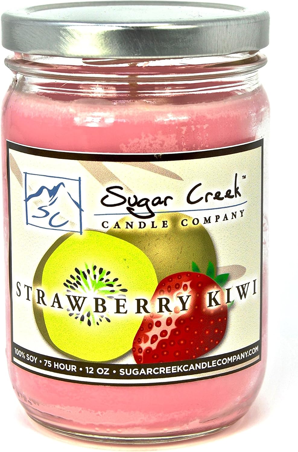 Sugar Creek Candles-Strawberry Kiwi-100% Soy Wax Candle. Soy Candles Burn Cleaner ~ Longer ~ Non-Toxic ~ The Original 100% Yinzer Made in USA. Gift for Any Occasion