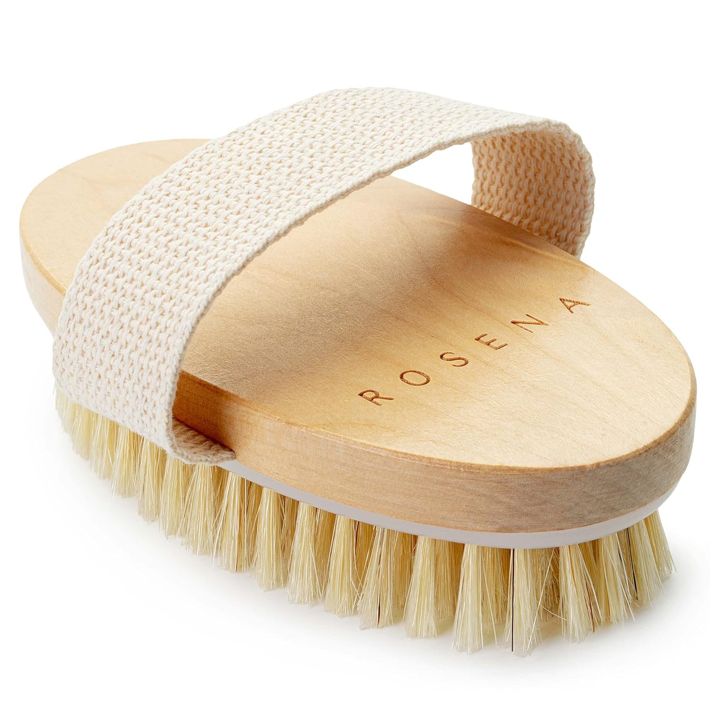 Dry Brushing Body Brush - Best for Exfoliating Dry Skin, Lymphatic Drainage and Cellulite Treatment - Organic Spa Exfoliator and Massage Scrub Brush with Natural Boar Bristles (Oval)