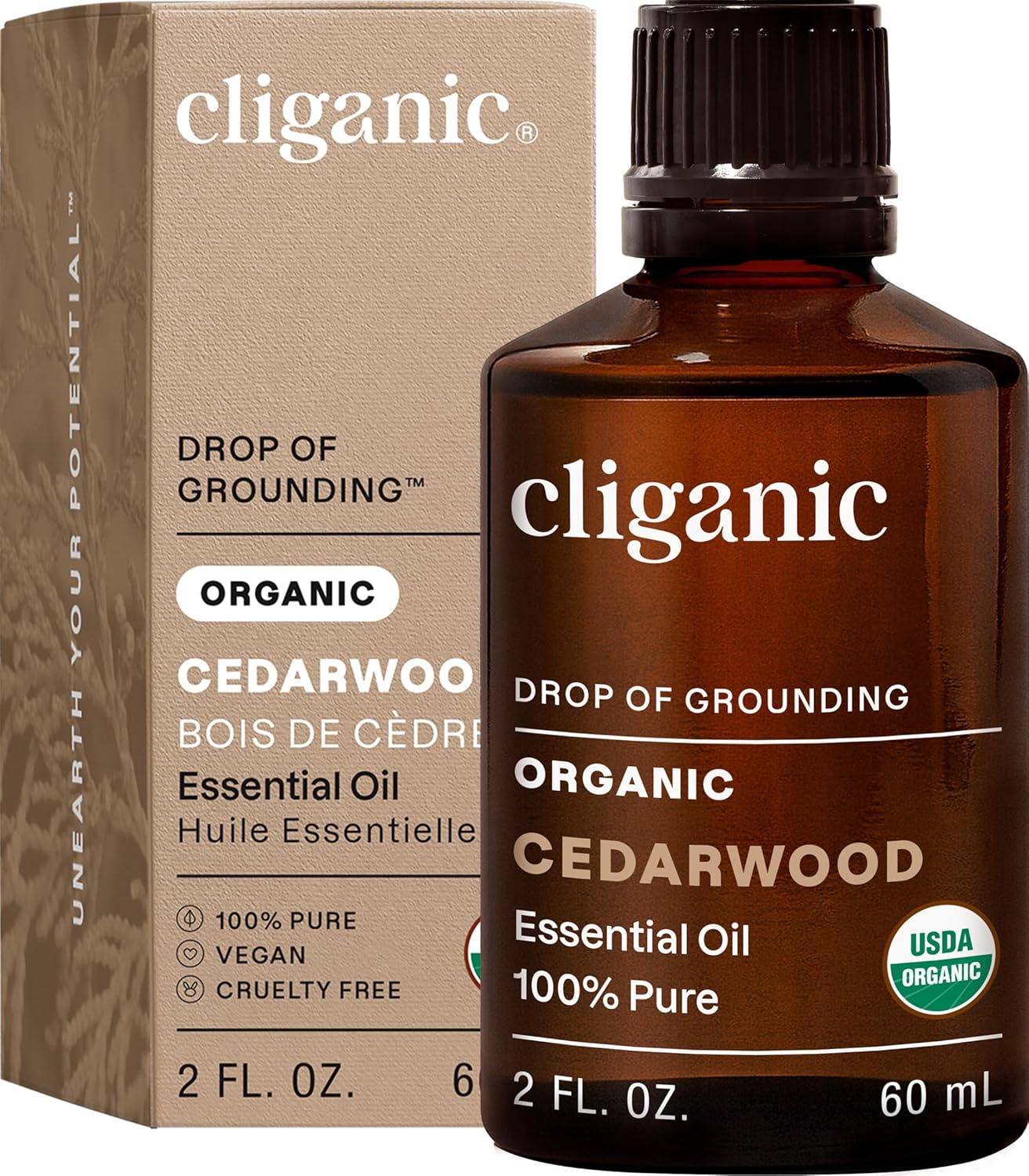 Cliganic Organic Cedarwood Essential Oil - 100% Pure Natural for Aromatherapy Diffuser | Non-GMO Verified
