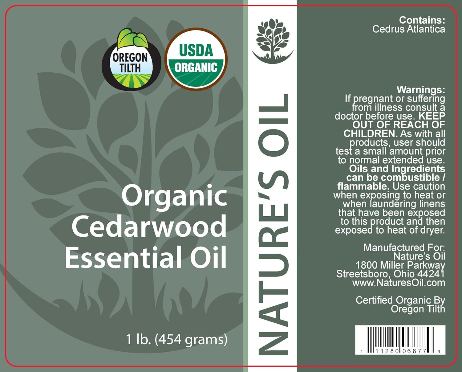 Best Cedarwood Essential Oil 100% Pure Certified Organic Therapeutic Grade 1 Lb