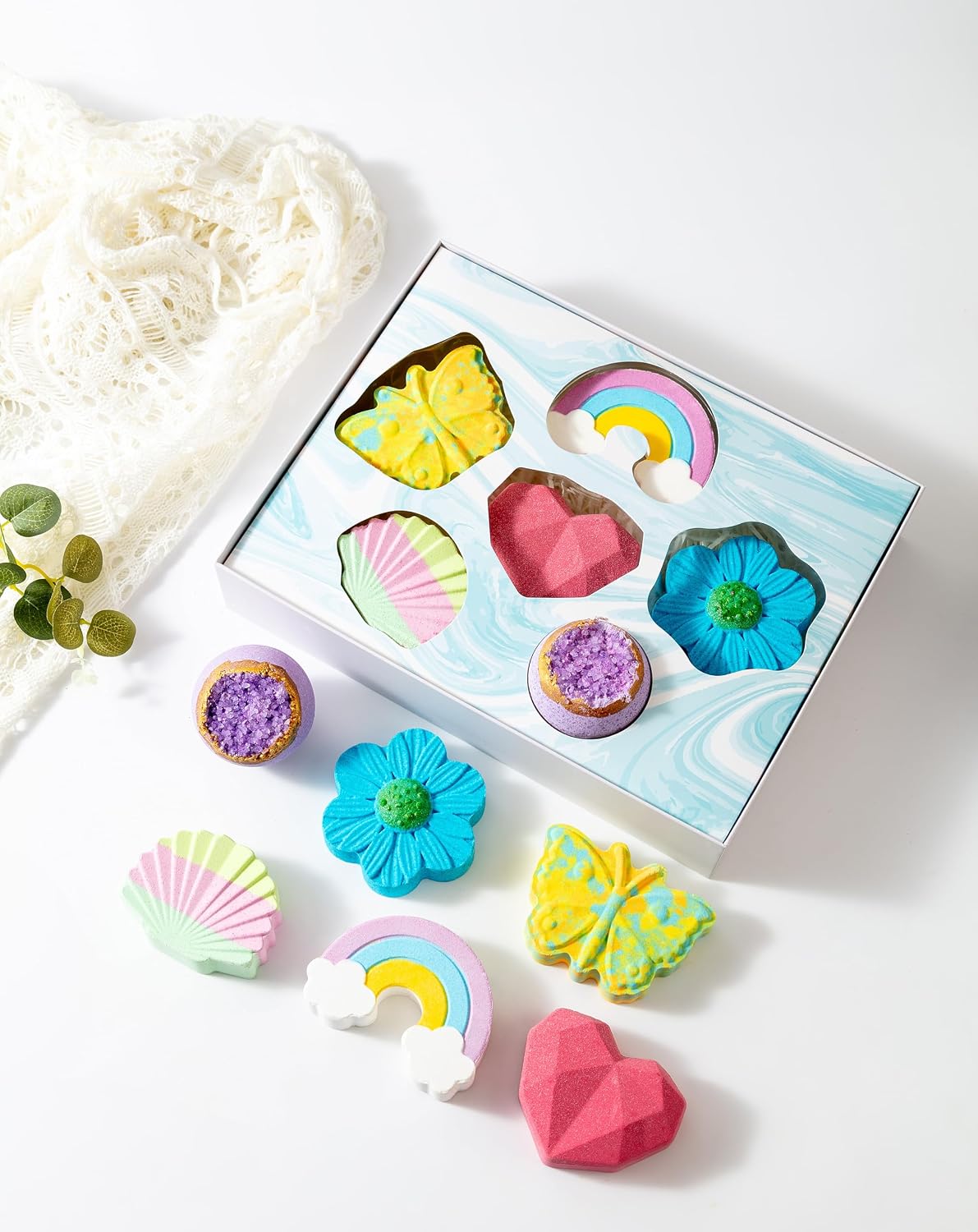 Bath Bombs Gift Set,6 Pcs XXXL (150 g) Bath Bombs, Rich in Essential Oil, Ideal Gift for Christmas,Birthday,Valentine's Day