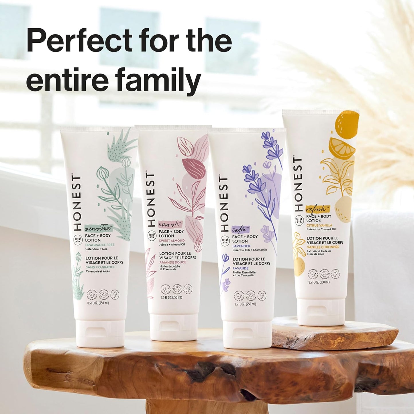 The Honest Company Hydrating Face Body Lotion, Fast Absorbing, Naturally Derived, Hypoallergenic, Lavender Calm, 8.5 fl oz