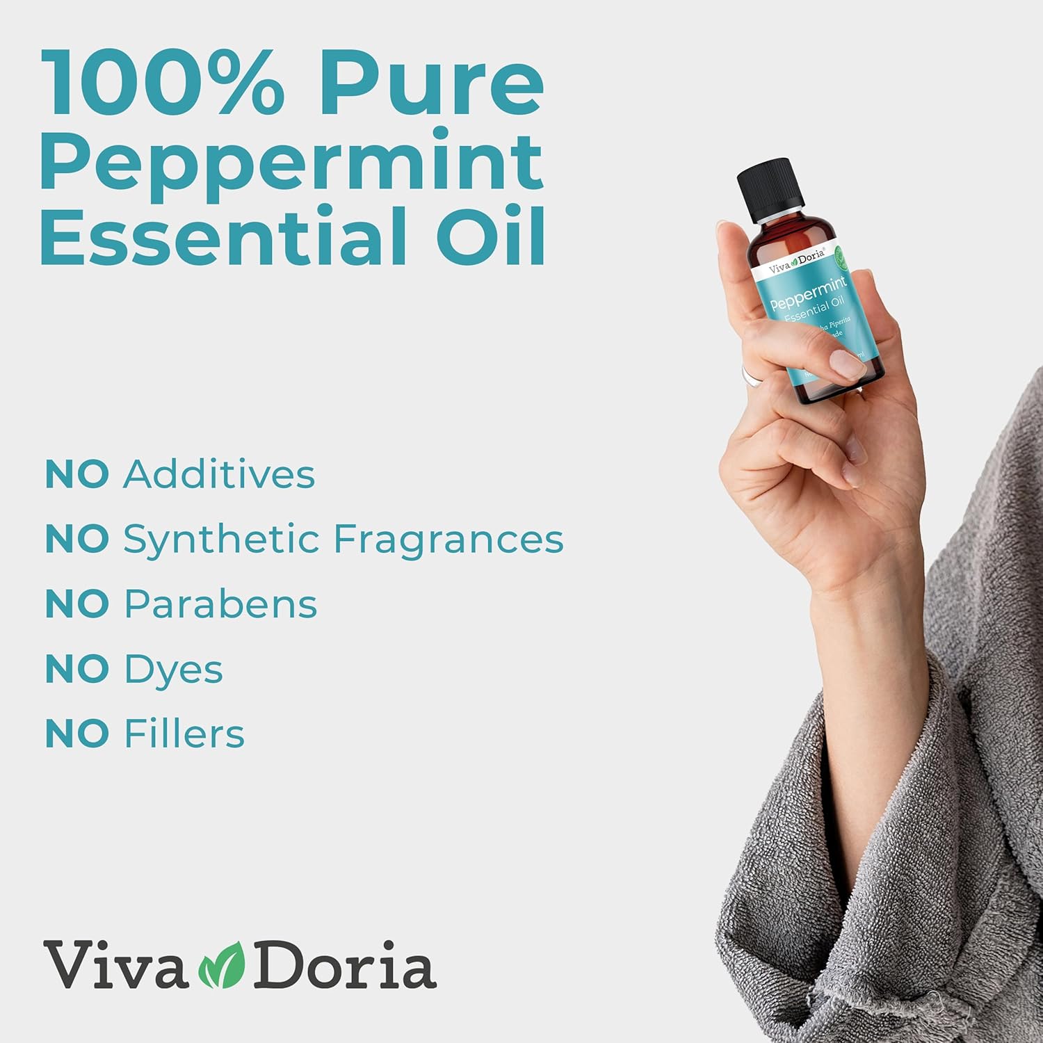 Viva Doria 100% Pure Northwest Peppermint Essential Oil, Undiluted, Food Grade, Steam Distilled, Made in USA, 30 mL (1 Fluid Ounce)