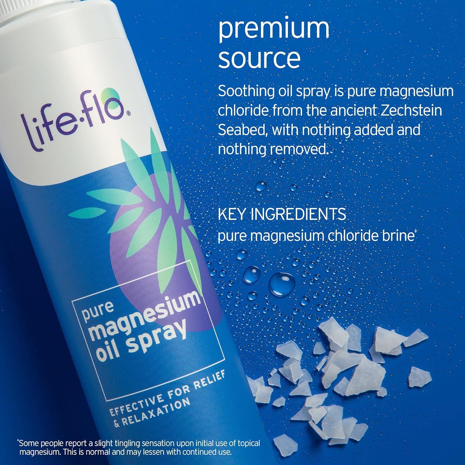 Life-flo Pure Magnesium Oil Spray and Magnesium Bath Flakes - Pure Magnesium Chloride from the Zechstein Seabed - Relief and Relaxation Bundle, Soothes Muscles and Joints, 60-Day Guarantee, 8oz/26.4oz