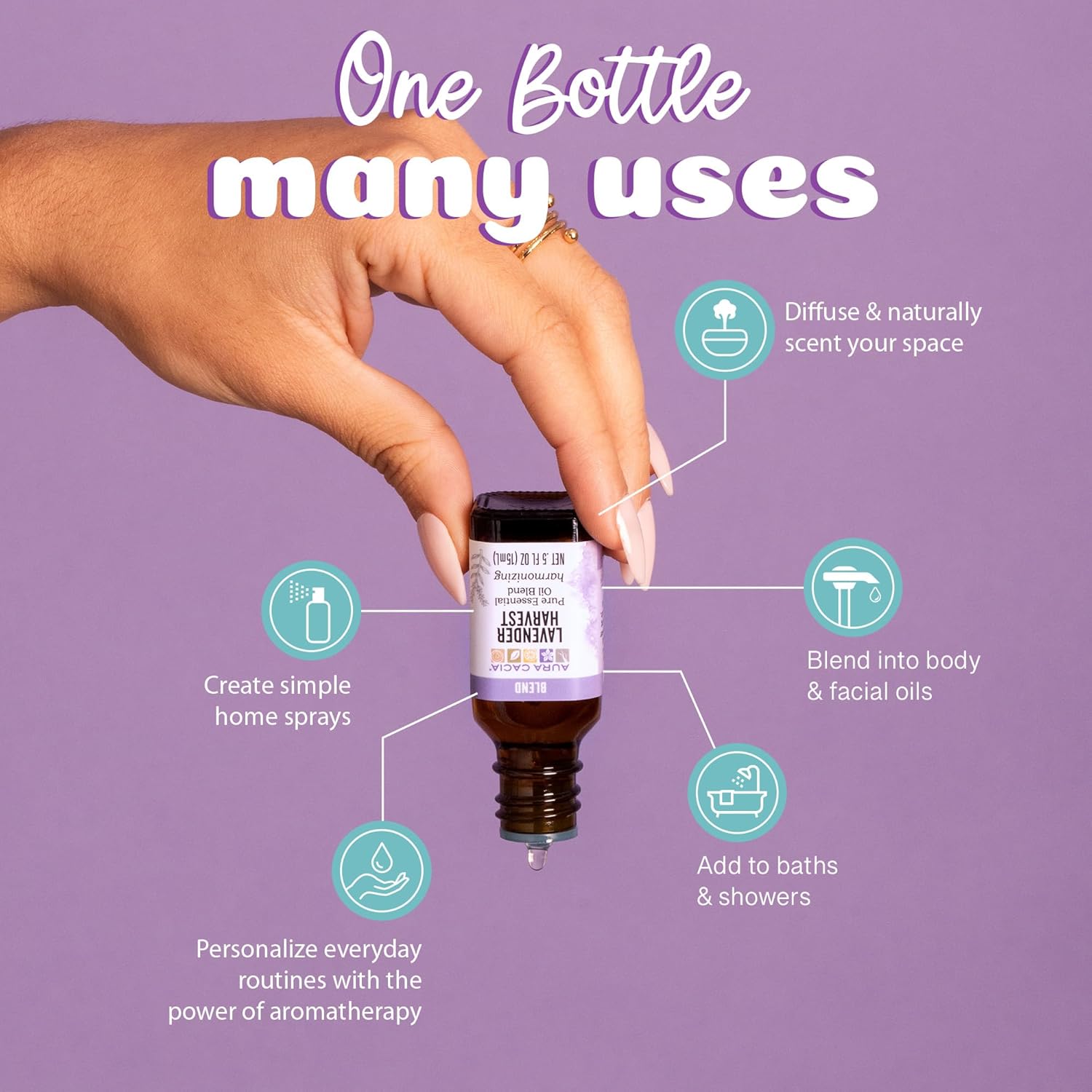 Aura Cacia - Lavender Harvest Pure Essential Oil Blend | 0.5 fl. oz.