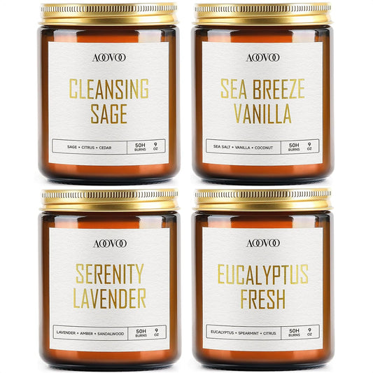 AOOVOO Scented Candles - 4PC Candle Set