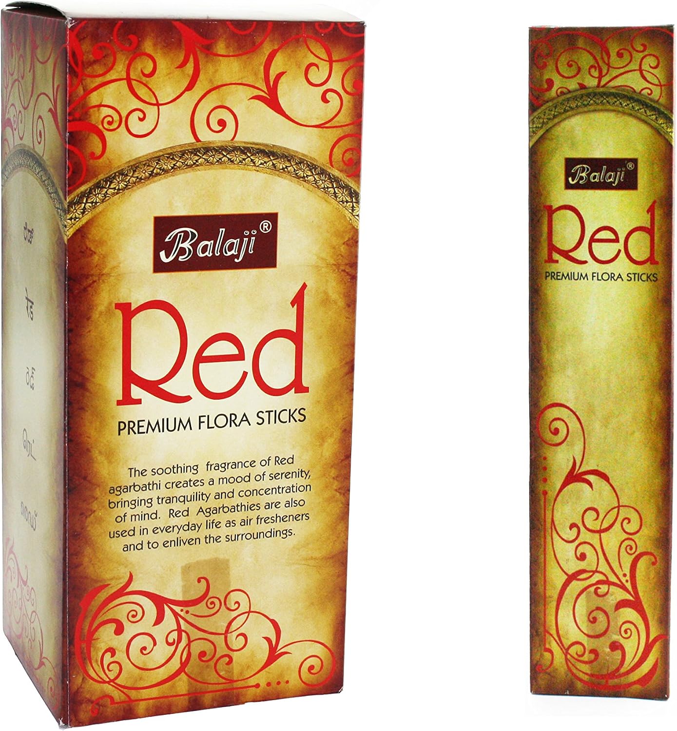 Balaji Red Premium Flora Incense Sticks, (12 Units x 12 Sticks),Brown,11 x 9.7 x 25 cm