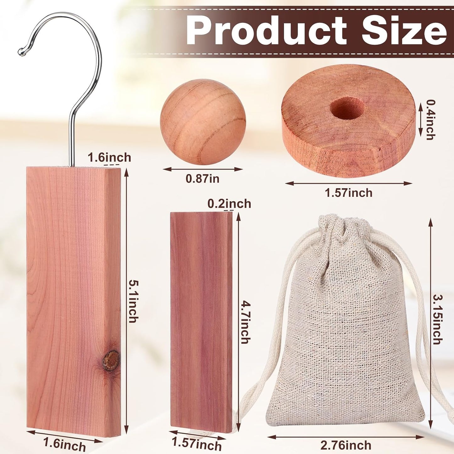 Geetery 150 Pcs Cedar Blocks for Clothes Storage Aromatic Planks with Metal Hooks Cedar Chips and Balls Wooden Scented Accessories for Drawer Closet Freshener