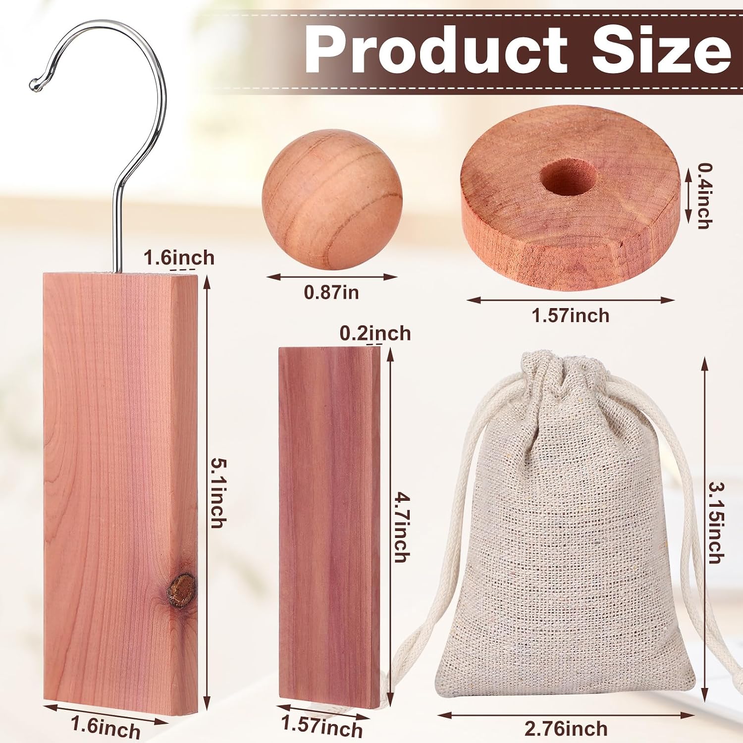 Geetery 150 Pcs Cedar Blocks for Clothes Storage Aromatic Planks with Metal Hooks Cedar Chips and Balls Wooden Scented Accessories for Drawer Closet Freshener