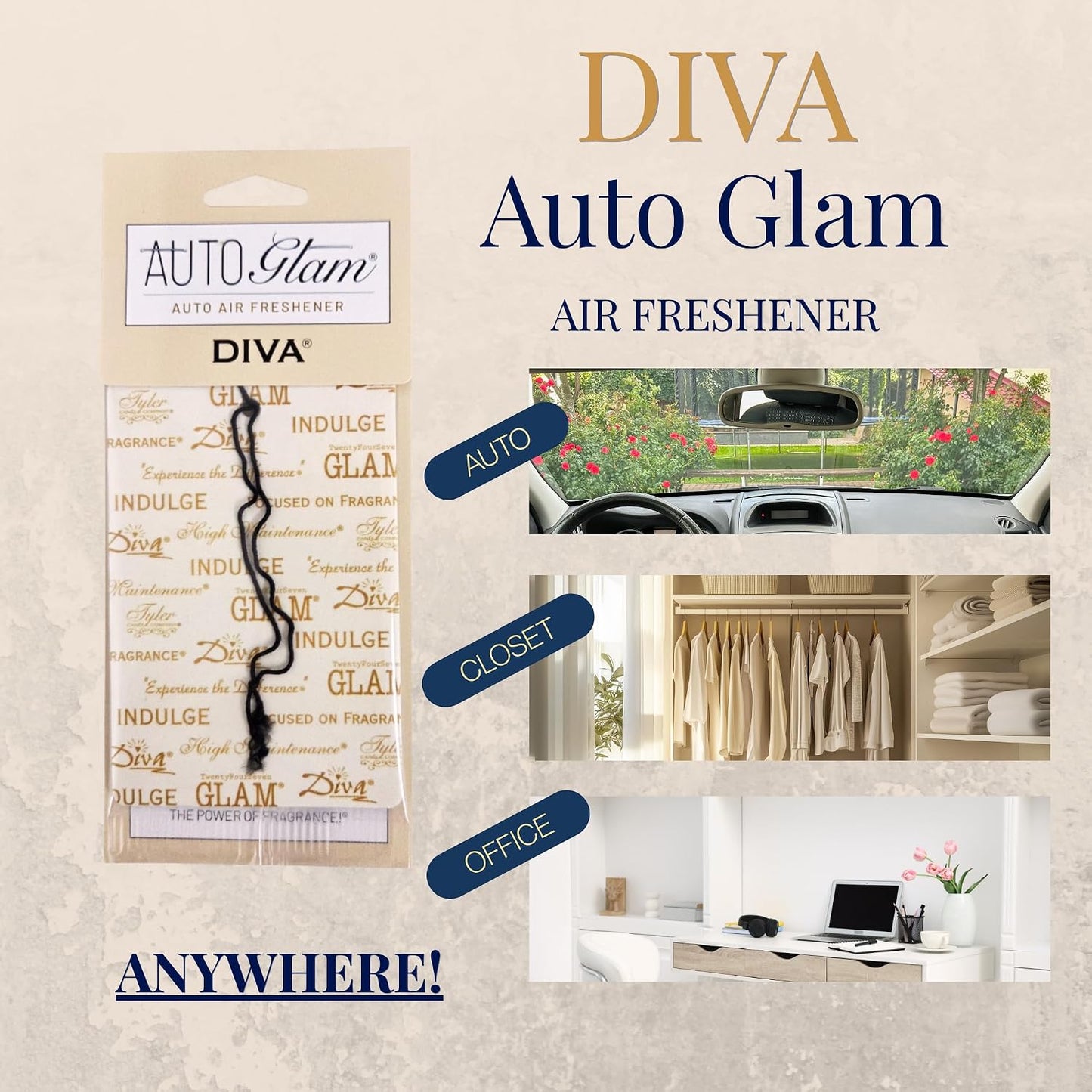 Tyler Diva Room Spray - Glam on Demand 2 Pack - Tyler Linen and Room Spray Bundle with AutoGlam and Stain Remover Pen - Diva Air Freshener and Odor Eliminator