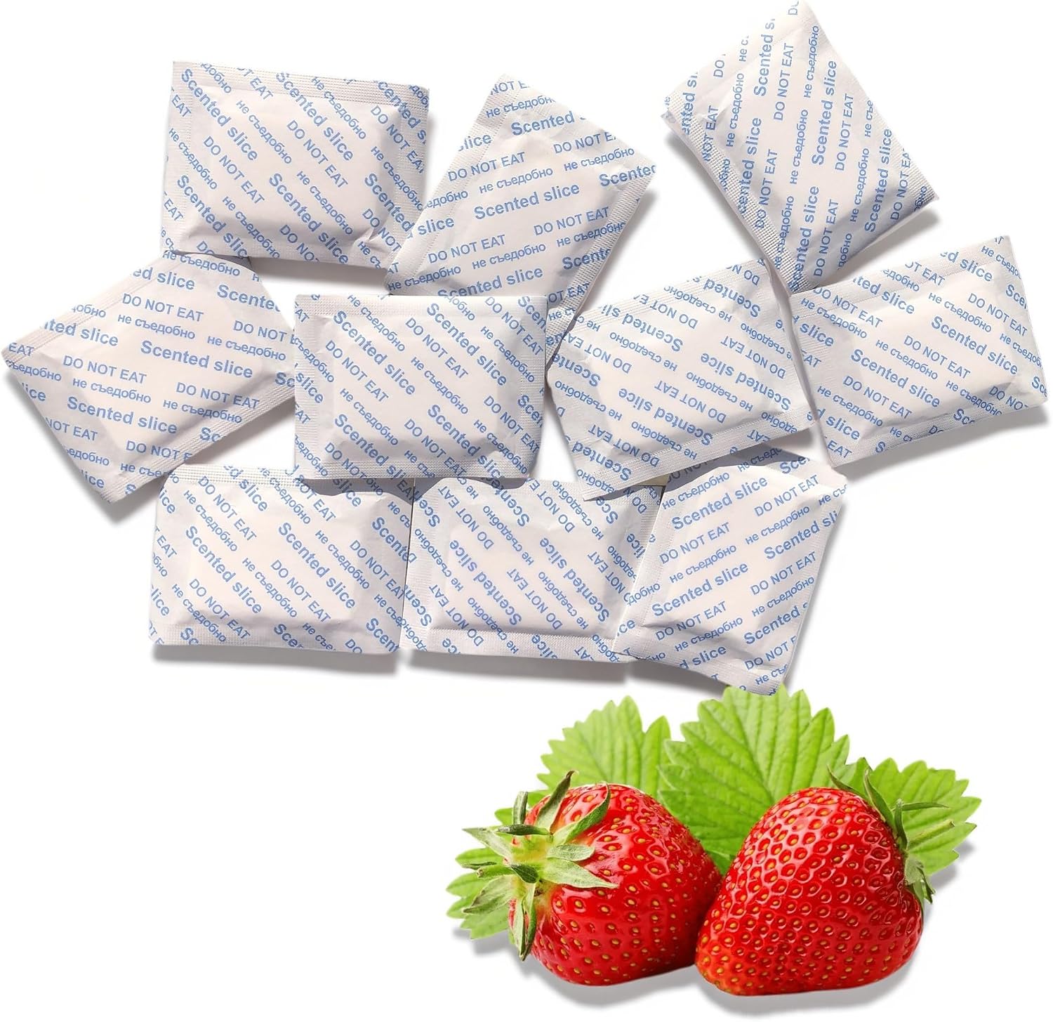 Strawberry Scented Sachets – Long-Lasting Odor Remover and Freshener for Shoes, Closets, Drawers, and Storage Spaces – Pack of 10