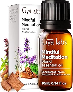 Gya Labs Mindful Meditation Essential Oil Blend - 100% Pure Natural Undiluted Meditation Essential Oil - Grounding & Relaxing (0.34 Fl Oz)