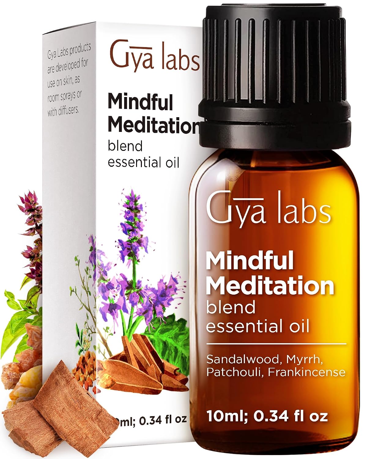 Gya Labs Mindful Meditation Essential Oil Blend - 100% Pure Natural Undiluted Meditation Essential Oil - Grounding & Relaxing