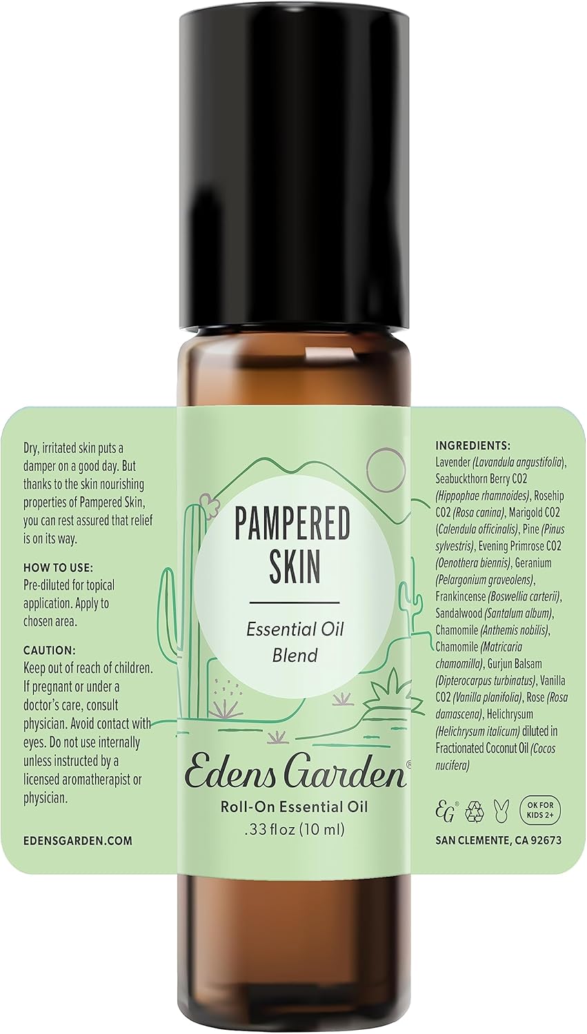 Edens Garden Pampered Skin Essential Oil Blend 100% Pure & Natural Premium Best Recipe Therapeutic Aromatherapy Blend 10 ml Roll-On