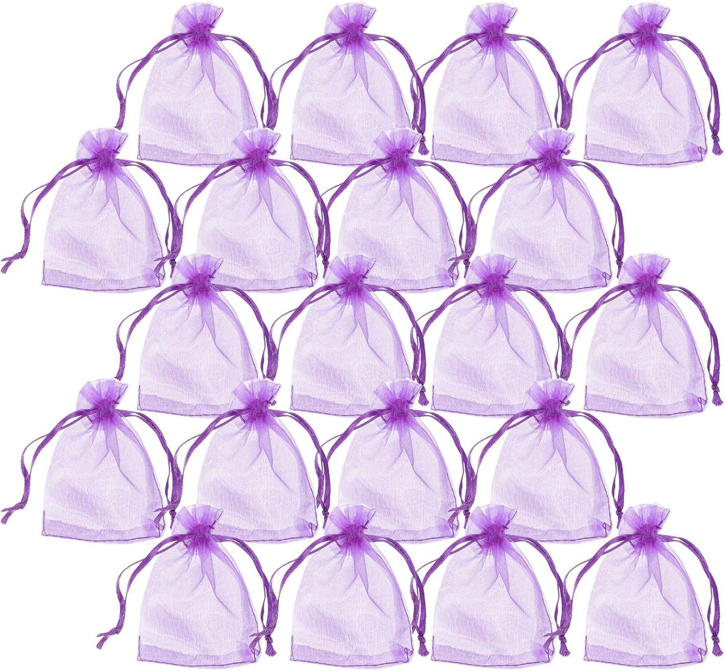Beaupretty 20pcs Lavender Scented Sachet Bags for Drawers and Bedrooms, Reusable Purple Organza Drawstring Pouches with Easy Open and Refill, Elegant Home Fragrance Cedar and Lavender Sachets