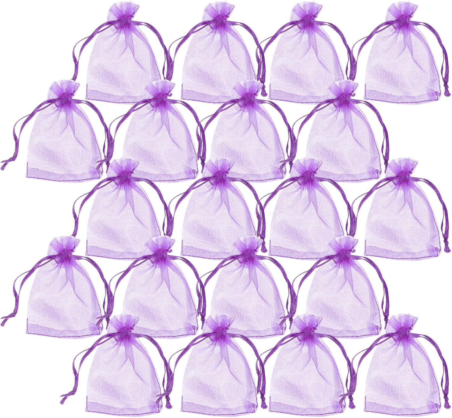 Beaupretty 20pcs Lavender Scented Sachet Bags for Drawers and Bedrooms, Reusable Purple Organza Drawstring Pouches with Easy Open and Refill, Elegant Home Fragrance Cedar and Lavender Sachets