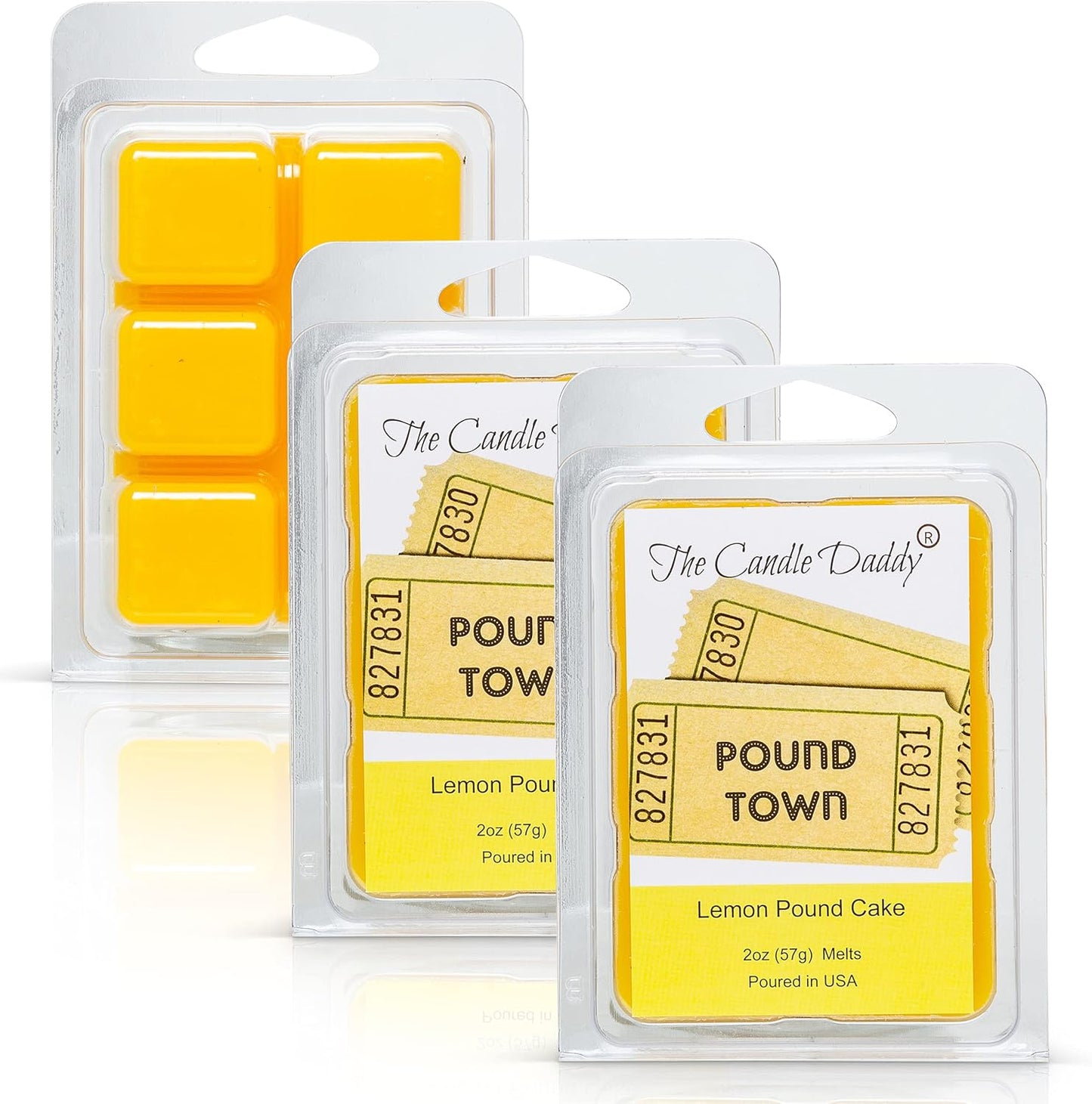 Two Tickets To Pound Town - Lemon Pound Cake Scented Melt - Maximum Scent Wax Melt - 1 Pack -2 Ounces - 6 Cubes Unique Funny Gift for Women, Men, BFF, Wife, Boyfriend Girlfriend, Husband, Partner