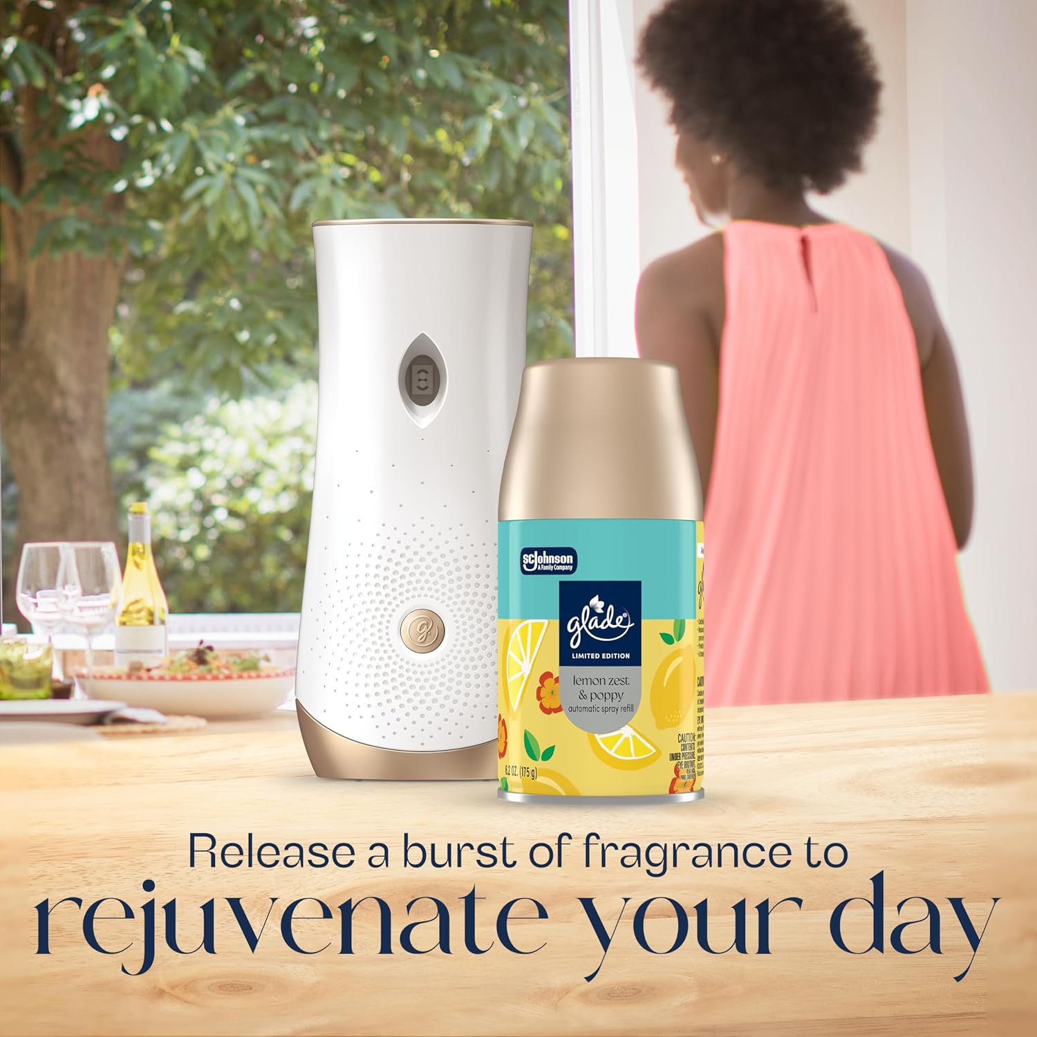 Glade Automatic Spray Refill, Lemon Zest & Poppy, Scented Air Freshener for Home and Bathroom, 6.2 Oz