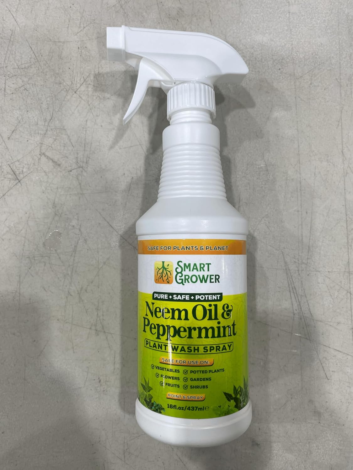 Neem Oil Spray for Plants with Peppermint Oil, Natural Plant Wash Made for Indoor and Outdoor Plants Smart Grower 16oz Easy Ready to Use Spray
