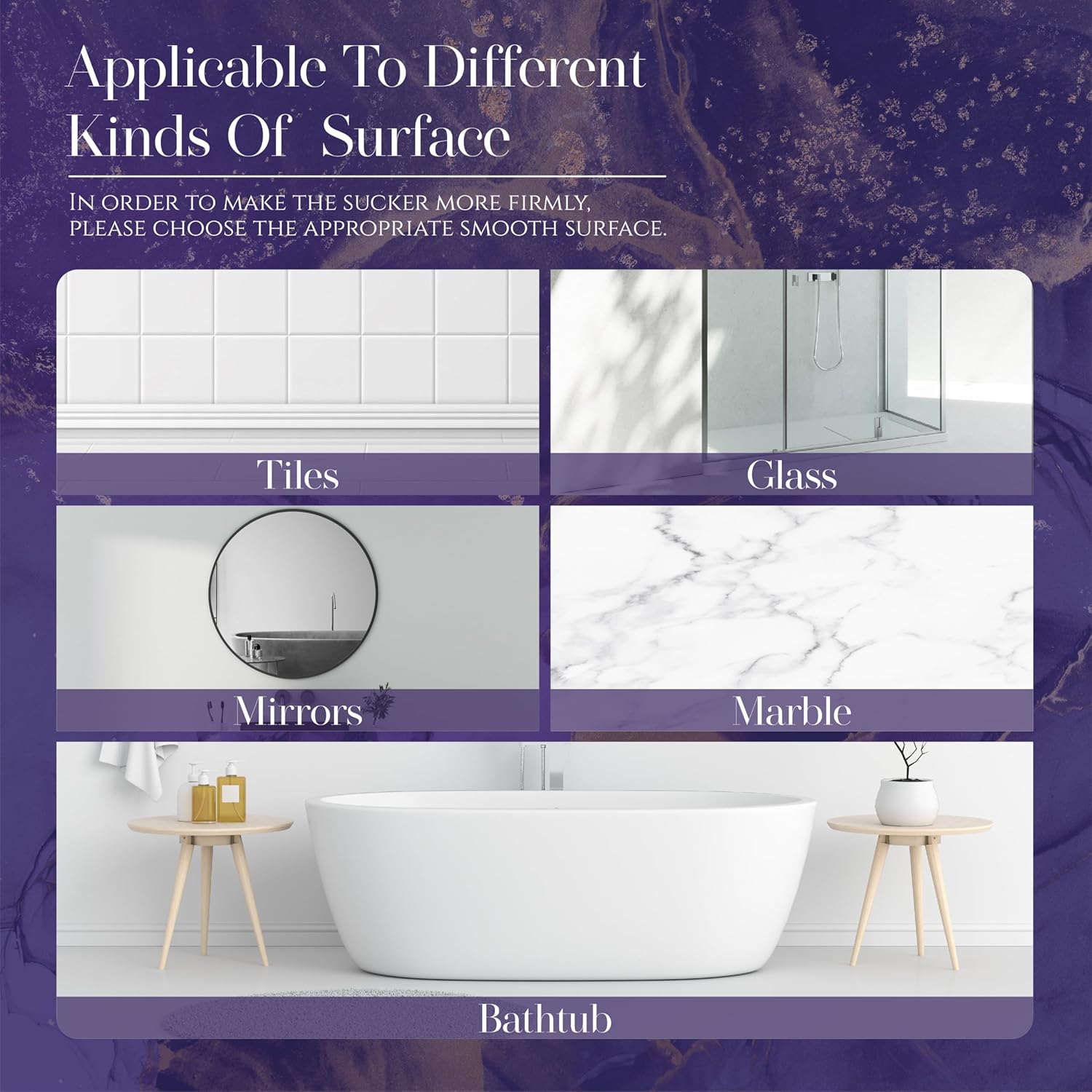 SHARLOVY Purple Shower Steamers Tray, Big Suction Cup Shower Steamer Tablet Holder Dish for Long Lasting Use, Flake Bath Bombs Container, Adornment Household Supply Car Decoration Yoga Decor