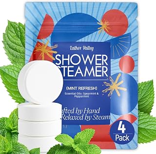 Shower Steamers Aromatherapy & Sport, 100% Pure Natural Essential Oils, Energy Refresh & Invigorating, Relaxing, Spa & Birthday Gifts for Women & Men, Self Care – Spearmint & Peppermint, 4 Pack