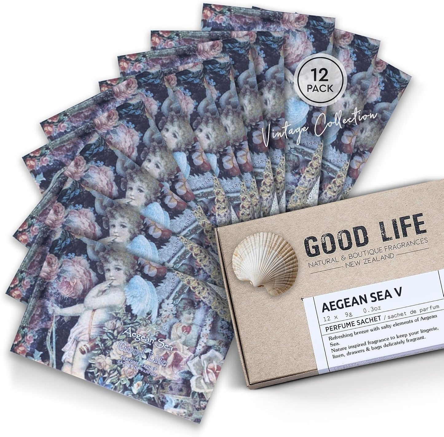 Good Life Aegean Sea Scented Sachets | Designed in New Zealand | 12 Sachets